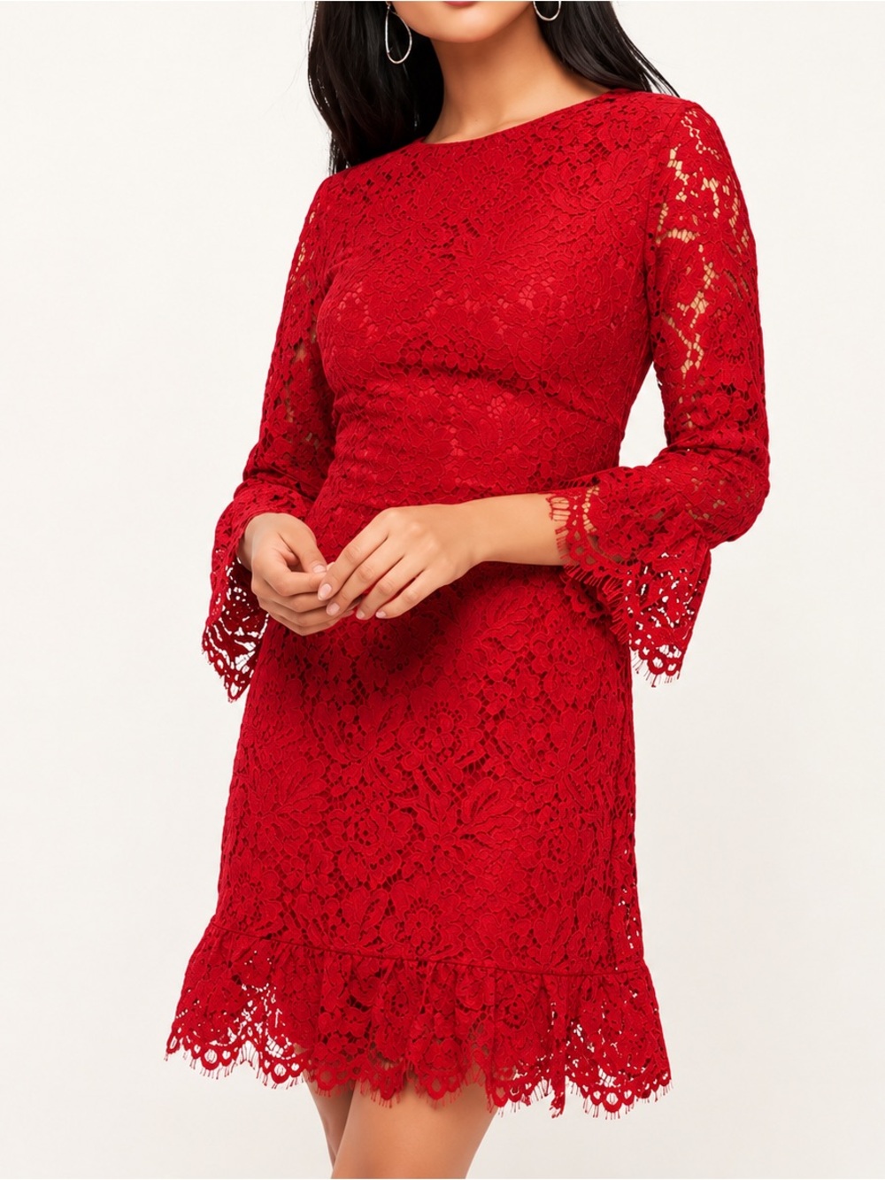 Lulus NWT Flair-est Of Them All red lace dress, medium